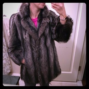 Raccoon (I think) fur coat in great condition